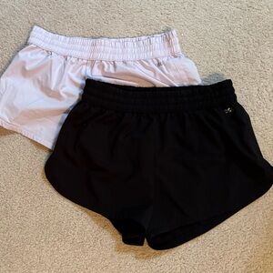 Women's Black and Lavender Shorts Set